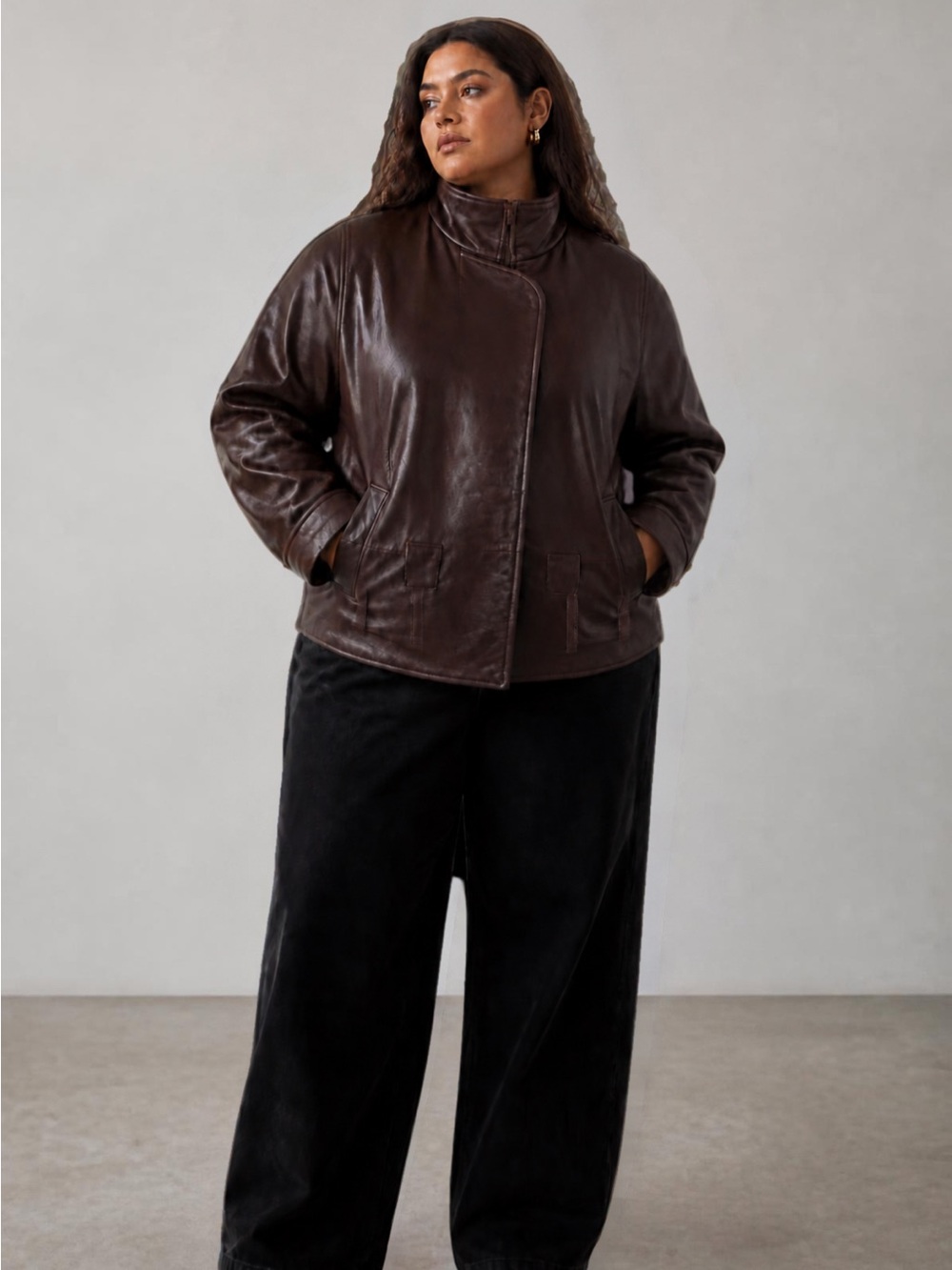 Tannery West Deep Brown Leather Bomber Jacket